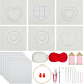 Allazone Punch Needle Kits, Punch Needle Coasters Kit, Punch Embroidery Kit with Felt Yarns Hoop Tools for DIY Coaster Crafts (Heart-Shaped)