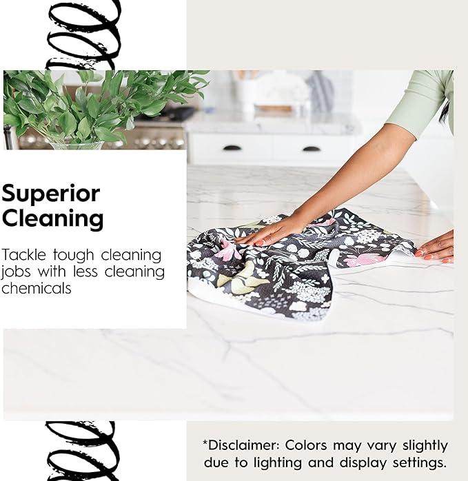 GEOMETRY Kitchen Tea Towels - Quick Dry Microfiber Dish Towels for Kitchen Charolette Multi, 18" x 30" 1 Pack