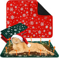 Clysee 4 Pack Self Heating Cat Bed Cat Self Warming Pad with Removable Cover Extra Warm Thermal Pet Pad Washable Pet Crate Mat Anti Slip Kennel for Indoor Outdoor Pets (Snowflake,16 x 20 Inches)