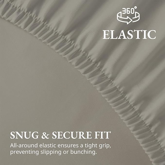 Lane Linen 100% Egyptian Cotton King Size Fitted Sheet Only (79"x81" + 16") - Elegant Sateen Weave, Ultra Soft, Breathable, Highly Durable, Deep Pockets Upto 17" - Silver