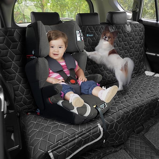 Meginc Dog Car Seat Covers for SUVs, Waterproof Dog Seat Cover for Back Seat Heavy Duty Nonslip Bench Seat Covers Protector for Rav4/Honda/Subaru/Mazda CX5/Hyundai Tuscon Car seat Covers for Suvs
