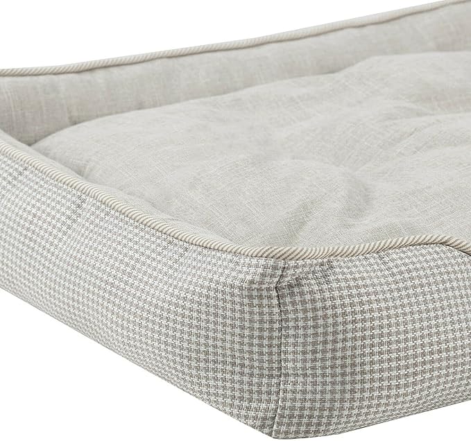 Sam's Pets Arlo Orthopedic Brown Plaid Dog Bed with Soft Fabric, Easy Cleaning, Non-Slip Grip, Modern Design, Extra Small