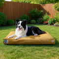 Sytopia 36 Inch Canvas Outdoor Dog Bed for Large and Medium Dogs, Waterproof Washable Removable Cover, Indoor Patio Pet Pad, Yellow
