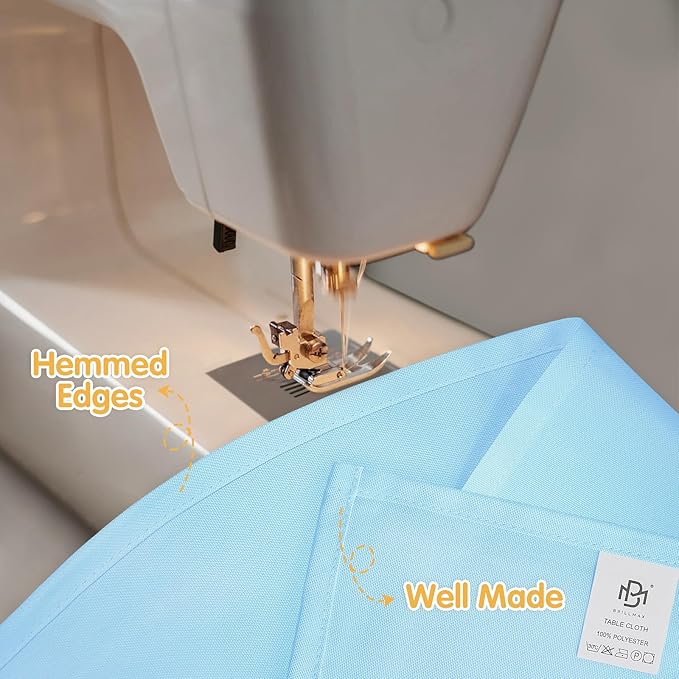 BRILLMAX 8 Pack Light Blue Tablecloths for 6 Foot Rectangle Tables 60 x 102 Inch - 6ft Rectangular Bulk Linen Polyester Fabric Washable Cloth Cover for Wedding Reception Banquet Birthday Party