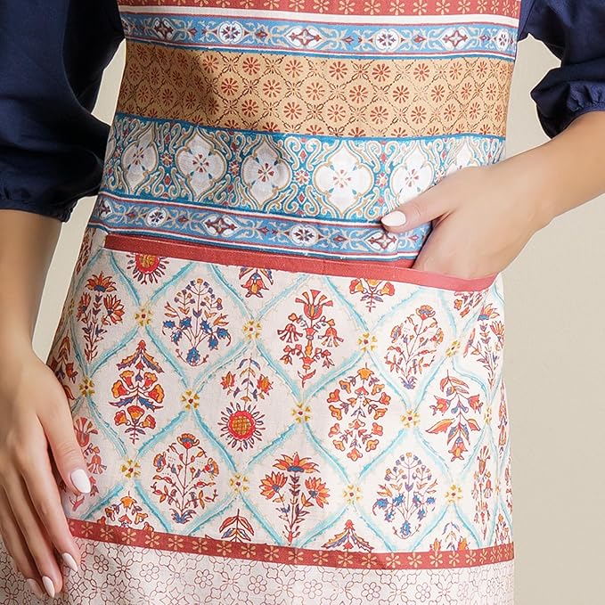 Maison d' Hermine 100% Cotton Apron for women with Pocket Kitchen Chef Apron for Men Cooking Gardening Server Waitress