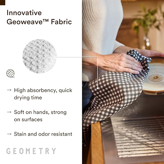 GEOMETRY Kitchen Towels - Quick Dry Microfiber Cloth Dish Towels for Kitchen Drying - Premium Quick Dry Towel - Trick, 18" x 30" - 1 Piece