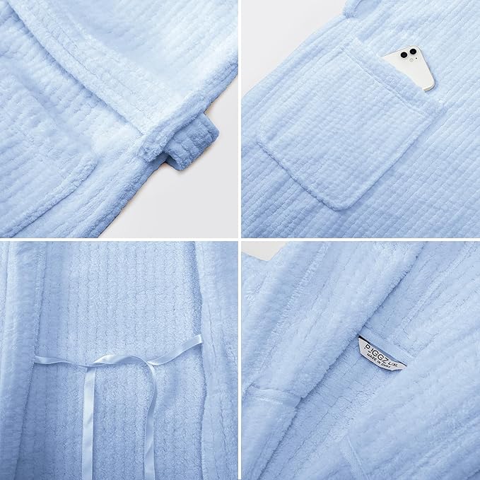 PJGGZ Hooded Bathrobes for Women, Soft Long Towel Robes for Women - Quick Dry yet Warm
