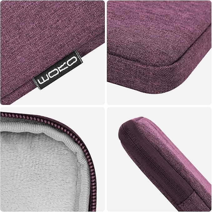 MoKo 12.9 Inch Tablet Sleeve Fits 13 Inch New iPad Pro M4 & Air M2 2024,iPad Pro 12.9 M2&M1,Galaxy Tab S8+/S9+ 12.4,Surface Laptop Go 12.4,Polyester Bag Fit with Apple Pencil or Smart Keyboard, Purple