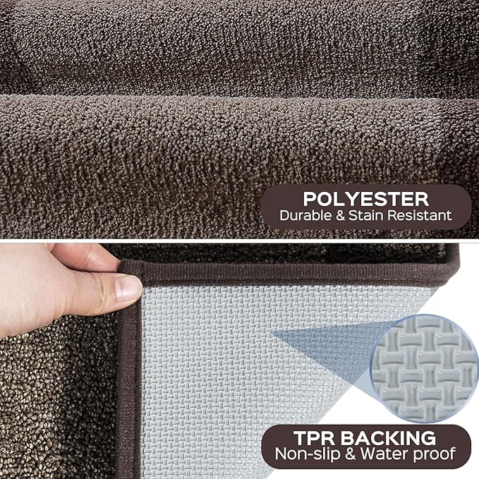 DOMUSTEX Machine Washable Kitchen Rug 24" x 96", Non Slip Kitchen Mat for Floor, Absorbent Entrance Runner Rug for Bedroom, Hallway, Bathroom, Door (Roll Packing)