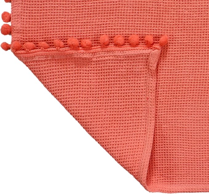 ACCENTHOME 100% Cotton Waffle Weave Kitchen Towel Set of 4 Super Soft Absorbent Christmas Tea Towels Durable Cleaning Dish Cloths for Mess & Quick Drying Dishes Rags 18x26 inches in Red & Coral Color