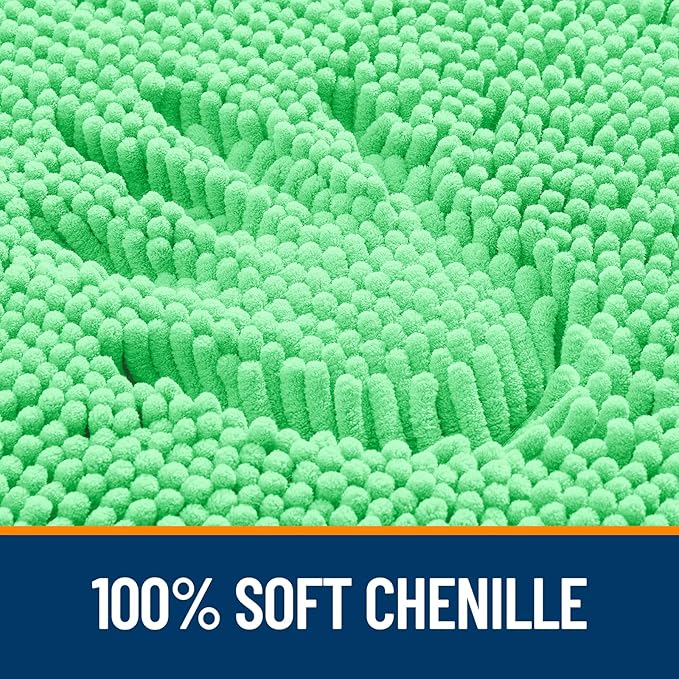 OLANLY Bathroom Rugs 44x24, Extra Soft Absorbent Chenille Bath Rugs, Rubber Backing Quick Dry, Machine Washable Bath Mats for Bathroom Floor, Tub and Shower, Home Decor Accessories, Mint Green