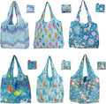 6 Pack Reusable Grocery Bags Heavy Duty with Handles, Reusable Shopping Bags for Women, Foldable, Washable for Store, Travel