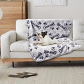 Gowyeg Small Dog Blanket, Soft Fleece Dog Blankets for Medium Dogs, 30X20 inches Fluffy Flannel Pet Cat Puppy Blanket Mat Cover for Bed Couch,Cute Flannel Bones & paw Print, Grey