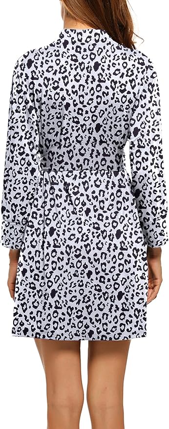 HOTOUCH Womens Robe Lightweight Short Knit Bathrobe Soft Ladies Sleepwear with Pockets