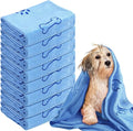 Peryiter 8 Pcs Dog Towels Pet Bath Drying Towels 55 x 28 Inches Large Absorbent Microfiber Quick Fast Drying Soft Beach for Lightweight Cat and Puppy Shower Essentials Cleaning Accessories(Blue)