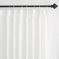 HIG White Linen-Like Pinch Pleated Shower Curtain, 72 Inch Wide, Fabric Bathroom Curtain with Memory Shape, Modern Neutral Solid Color, Machine Washable Privacy Cloth Curtain for All Season Use