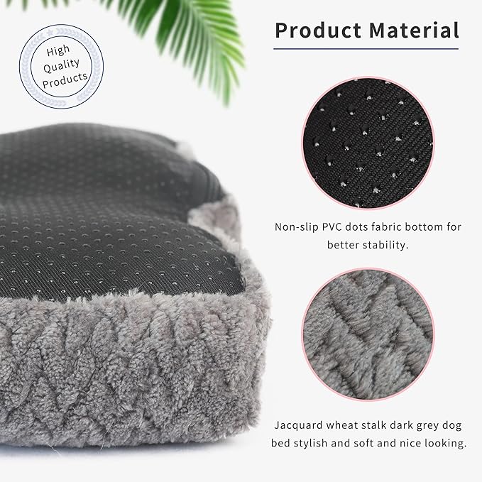 Necesitar Puppy Bed for Small Dogs Washable Crate Bed for Cages 22 inch Warming Cozy Soft Pet Pad with Anti-Slip Up to 15 lbs Pets Pillows fit Small Size Dogs or Kitten,22x13 Dark Grey