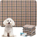 ESGPET Washable Pee Pads for Dogs - 18”x24” 8PCS, Whelping Pad for Puppy Training, Playpen Crate Bed Floor Protector, Reusable Dog Potty Pads Non-Slip, Super Absorbent & Odor Controlling, Brown Plaid