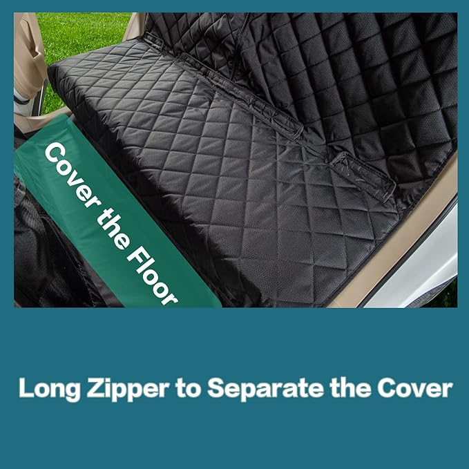 YEENIS Car Seat Cover for Dogs - All Covered Back Bench Cover with Mesh Window - Hammock Combination - Detachable - Suitable for Most Vehicles (Black, X-Large)