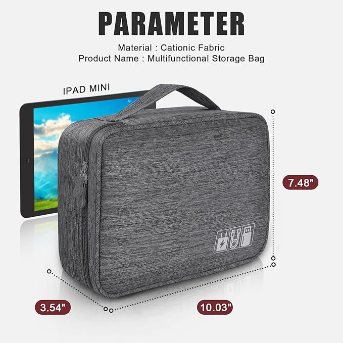 XINGXINRONG Electronic Organizer Travel Universal Cable Organizer Electronics Accessories Bag for Cable, Charger, Phone, USB, SD Card,1Pack