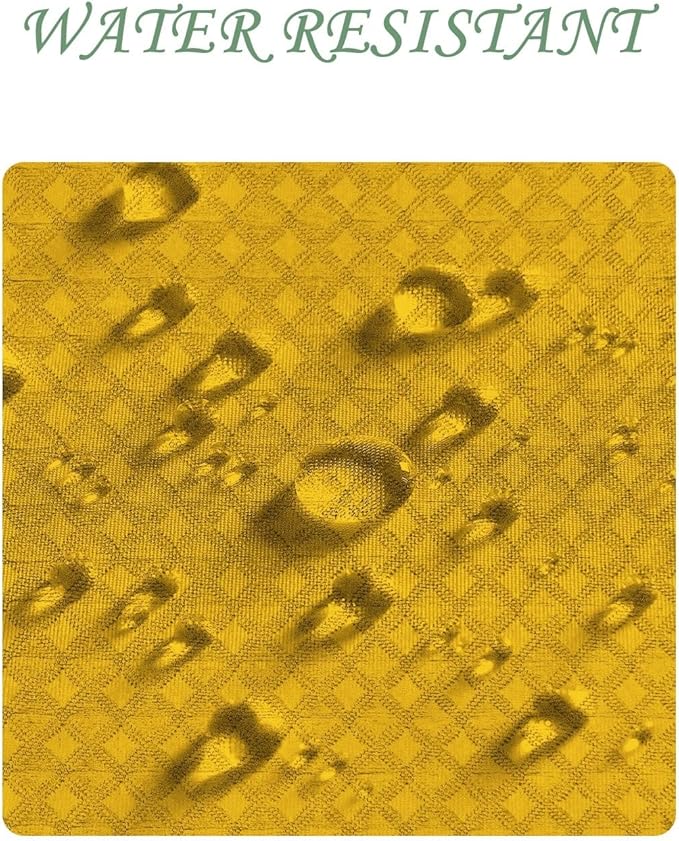 ggaimwf 72x78 Inch Solid Color Shower Curtain for Bathroom Waffle Bath Water Resistant Fabric Curtains Harvest Gold Modern Thick Shower Stall Curtain with Metal Hooks