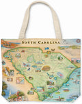 Xplorer Maps Canvas Tote Bag with Handles, Cloth Grocery Shopping Bag, Reusable & Eco-friendly Bag, 100% Cotton, Washable