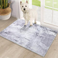 COMSLE Door Mat, Front Door Mat Indoor for Entrance Faux Wool Absorbent Non Slip Modern Throw Rug for Entryway Hallway Muddy Paws - Pet Friendly, 20x32 Inches,Modern Gray Machine Washable