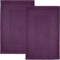 DAN RIVER Greek Cotton Bath Mats Set of 2 – Not a Bathroom Rug, Ultra Soft, Highly Absorbent & Machine Washable Bath Mat Towel for Bathroom Floor Mat – Durable, Quick-Dry, 21x34 Inches, Purple