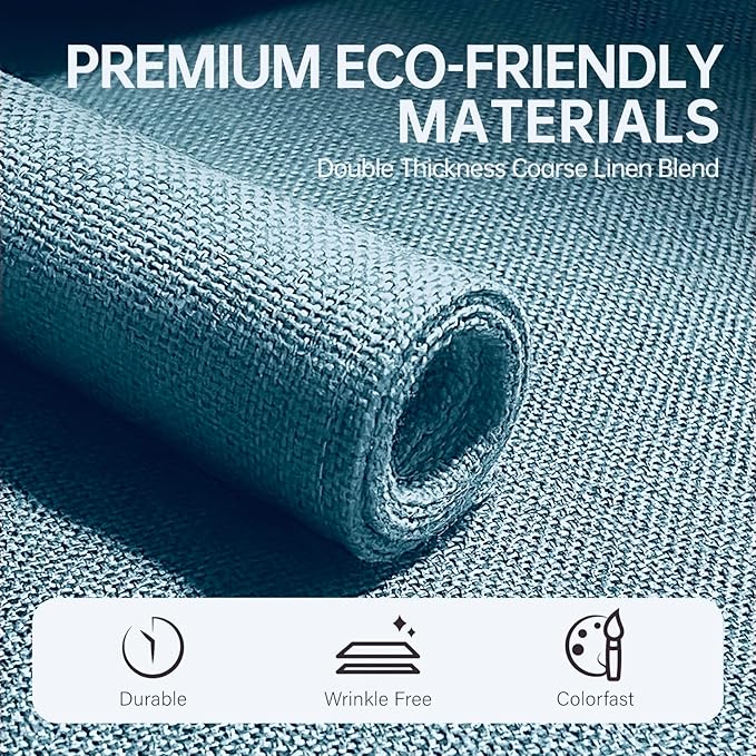 Blue Forest | Rectangular Faux Linen Placemats Set of 4 | Dual- Layered Thickened for Durability | Heat Resistant | Machine Washable | Wrinkle Free for Easy Care Indoor/Outdoor Use - Sky Blue