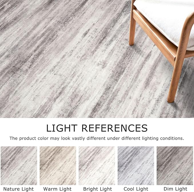 KOZYFLY Modern Abstract Washable Long Runner Rug 2.6x18 Hallway Rug Runner Non-Slip Soft Stair Runner Rugs, Grey-Beige Striped Carpet for Kitchen Entryway Bathroom Laundry Room Foyer