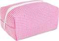 STARDW Checkered Makeup Bag Cute Cosmetic Bags for Women and Girls, Travel Toiletry Bag, Small Zipper Makeup Pouch, Purse Organizer Pouches Canvas Lining