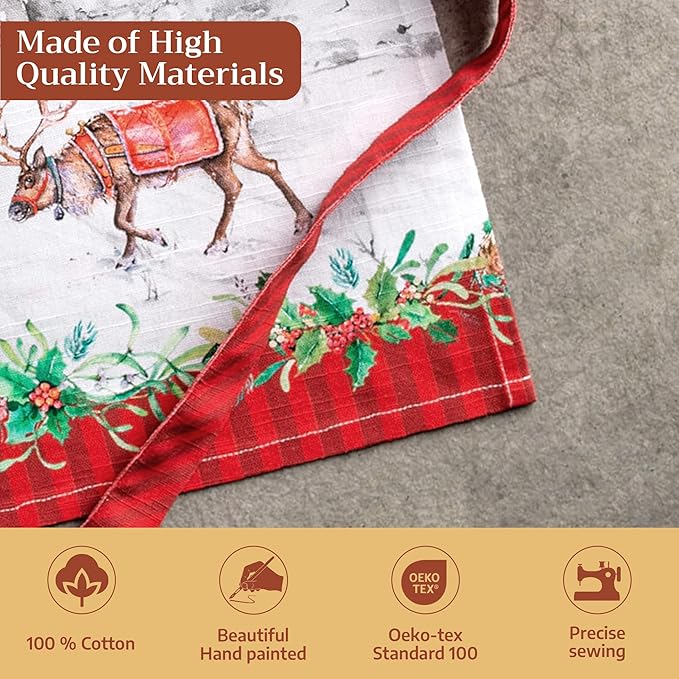 Maison d' Hermine 100% Cotton Apron for women with Pocket Kitchen Chef Apron for Men Cooking Gardening Server Waitress