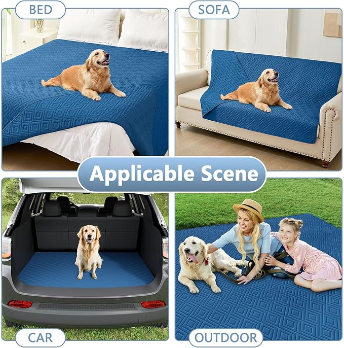 hyha Waterproof Dog Blanket, Soft Dog Bed Cover Pet Blankets, Waterproof Sofa Couch Cover for Dogs Washable, Reversible Pet Couch Covers for Sofa Furniture (68x82 Inch, Navy Blue/Navy Blue)