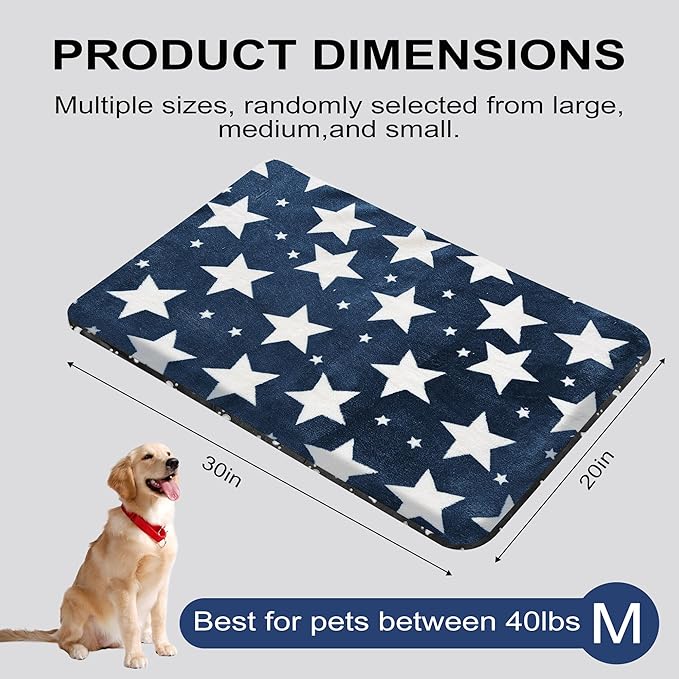 WITTOP Washable Dog Bed Plush Orthopedic Outdoor Crate Mat with Non-Slip Bottom,Luxe Soft Kennel Pad for Pets, Cozy Cage Cushion & Pet Sleeping Mattress Large Sized,Medium,Small Dogs,30 x 20 inch,Blue