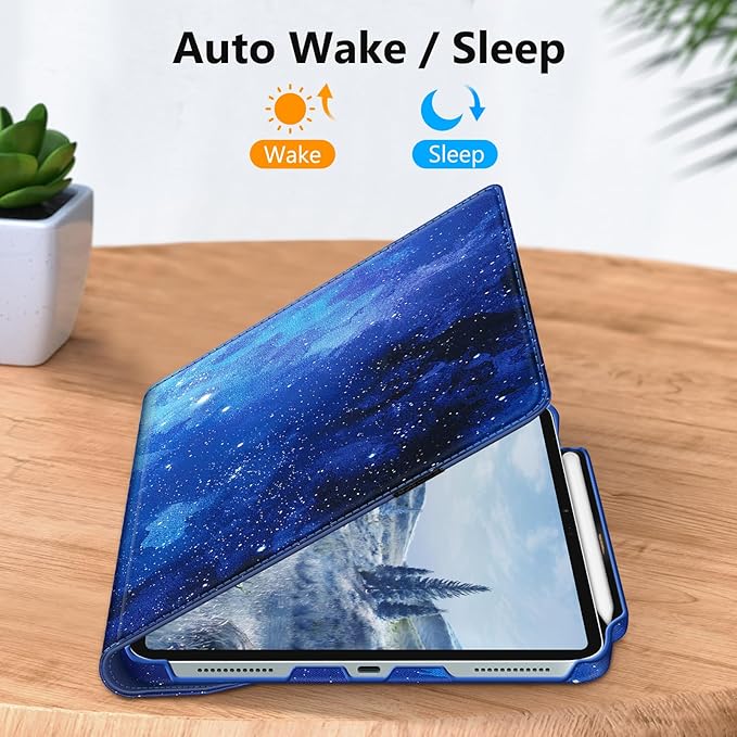 Fintie Rotating Case for iPad Air 13-inch (M3) 2025, (M2) 2024-360 Degree Swiveling Protective Stand Cover with Pencil Holder, Auto Wake/Sleep, Starry Sky