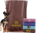 xrlsg Personalized Dog Towel Custom Towel for Dog Bath Supplies with Embroidered Pattern Name Super Absorbent Towels for Pet Bath 20 in x 40 in Brown