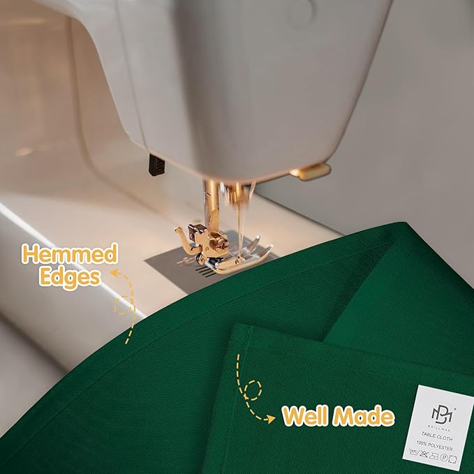 BRILLMAX 6 Pack Hunter Green Tablecloths for 6 Foot Rectangle Tables 90 x 132 Inch - 6ft Rectangular Bulk Linen Polyester Fabric Washable Cloth Cover for Wedding Reception Banquet Birthday Party