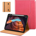 DTTO for iPad (A16) 11th Generation Case 11 Inch 2025, iPad 10th Generation Case 10.9 Inch 2022, Premium Leather Business Folio Stand Cover with Pencil Holder - Auto Wake/Sleep, Watermelon red