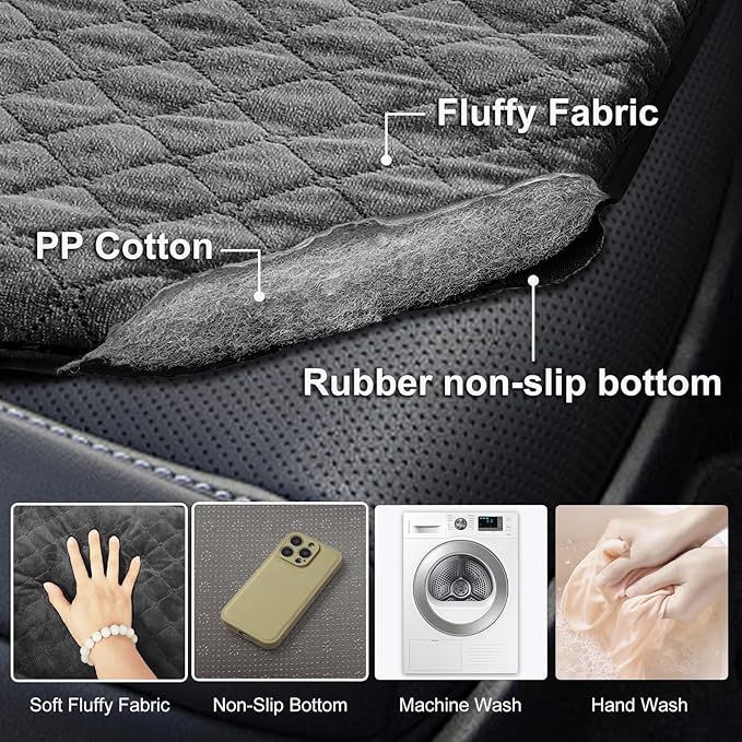 XUYEDOGLSH Car Backseat Dog Mat, Comfortable Non-Slip Cushion Suitable for Travel Dog Bed and Pet Home Sofa Blanket, Custom Mat for Car Backseat Extender and Seat Cover (Gray 51.2 x 23.6in)