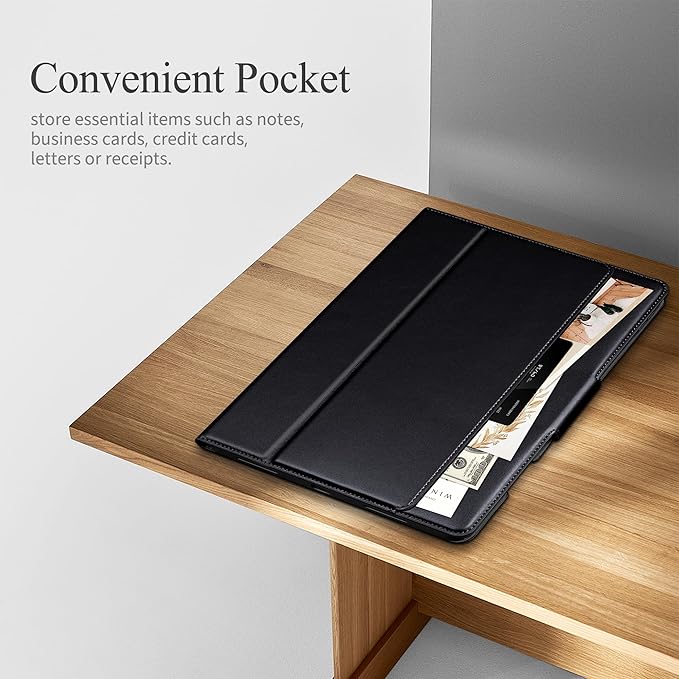 auaua Case for iPad Air 11 Inch M3/M2 (2025/2024), iPad Air 5th/4th Generation (2022/2020), with Pencil Holder and Pocket, Typing Angle Muti-Stand Magnetic Closure Auto Sleep/Wake (Black)