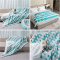 Maidewow Waterproof Pet Blanket,Dog Bed Covers Couch Sofa Stylish Jacquard Pets Throw Blankets for Puppy Cats Washable Reversible Furniture Protection Covers (Blue Wave,L)