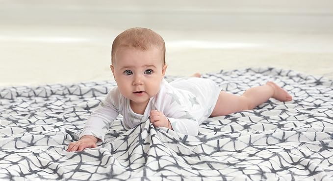 aden + anais Silky Soft Swaddle Blanket,100% Viscose from Bamboo Muslin Blankets for Girls & Boys, Baby Receiving Swaddles, Ideal Newborn & Infant Swaddling Set, 3 Pack, Pebble Shibori