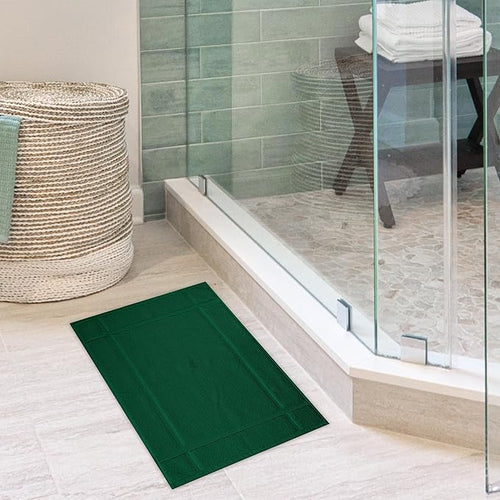 Ample Decor Bath Mats 100% Cotton 34 X 20 Inches, Oeko Tex Certified 1350 GSM Solid Construction Thick & Plush, Super Absorbent for Bathroom Floor, Shower – Christmas Green