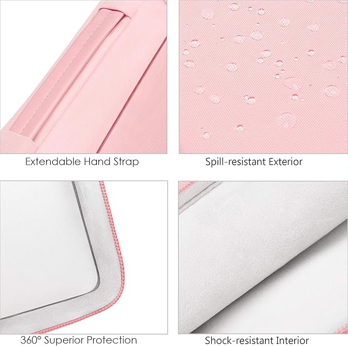Lacdo 360° Protective Chromebook Case 11 Inch Laptop Sleeve for 11 Inch Acer HP Lenovo Dell Samsung ASUS Chromebook Spin 311, 13 Inch Microsoft Surface Pro 11th Copilot+PC/10/9/8/X Computer Bag, Pink