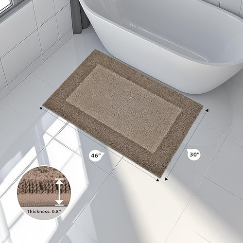 anllugs Bathroom Rugs 30" x 60", Non-Slip Extra Soft Absorbent Bath Rugs, Machine Washable Quick Dry Bath Mats for Bathroom Floor, Shower, Bathtub and Sink, Grayish Brown & Coffee