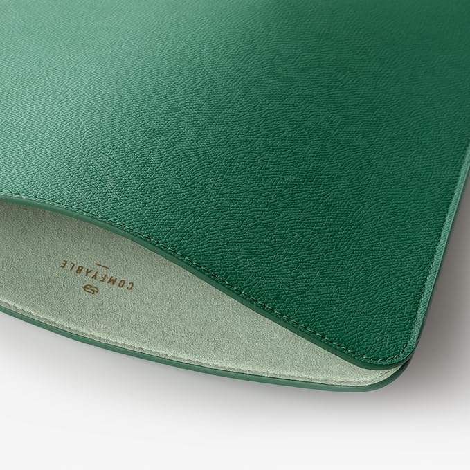 Comfyable Laptop Sleeve 13 Inch Precisely Compatible with MacBook Air M4 2025-2018 & MacBook Pro M2 2022 M1 2020-2016, Genuine Leather Cover Case, Leafy Green
