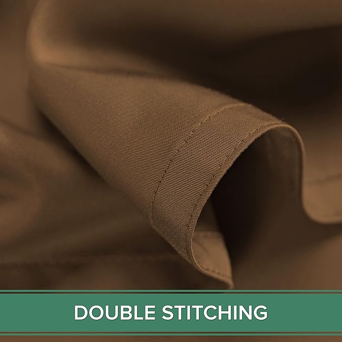Pure Bamboo Queen Sheets, Genuine 100% Organic Viscose Derived from Bamboo Bed Sheet Set, Luxuriously Soft & Cooling, Double Stitching, 2 Year Quality Promise (Queen, Coconut Husk)