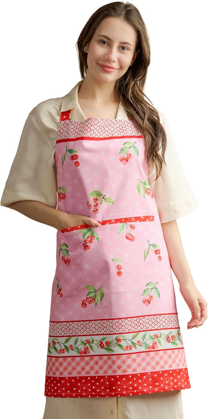 Maison d' Hermine 100% Cotton Apron for women with Pocket Kitchen Chef Apron for Men Cooking Gardening Server Waitress