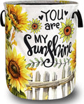 You Are My Sunshine Sunflower Laundry Basket Oxford Cloth Funny Laundry Hamper With Handle Portable Clothes Storage Basket Foldable Floral Laundry Bag 18.9"x16.5" For Laundry Room/Bedroom/Bathrooms