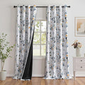 MYSKY HOME 95% Blackout Floral Curtains 95 inch Long 2 Panels for Bedroom Living Room Flower Patterned Room Darkening Thermal Insulated Soundproof Grommet Window Treatments, 52" Wide, Yellow and Blue